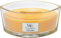 Scented Candle in Glass - WoodWick Hearthwick Flame Ellipse Candle Seaside Mimosa — photo N1