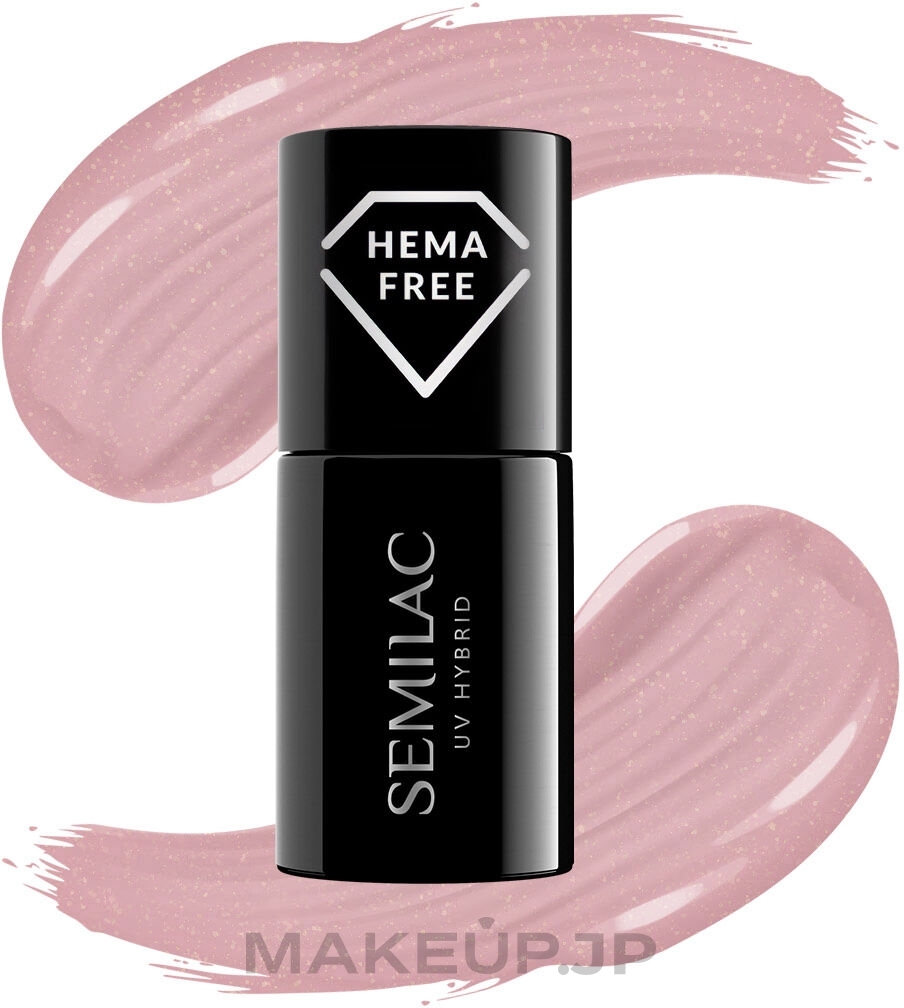 Hybrid Nail Polish - Semilac Shimmer Stone — photo 376 - Pink Diamond