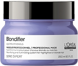 Fragrances, Perfumes, Cosmetics Illuminating Repair Hair Mask - L'Oreal Professionnel Serie Expert Blondifier Masque