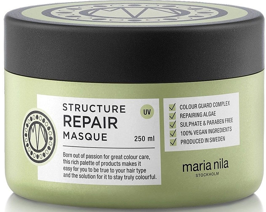 Dry & Damaged Hair Mask - Maria Nila Structure Repair Masque — photo N1