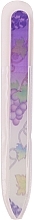 Glass Nail File with Floral Pattern, purple - Tools For Beauty Glass Nail File With Flower Printed — photo N1