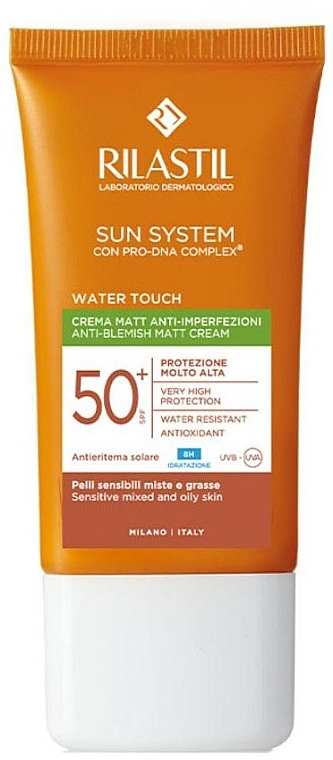 Imperfection-prone Skin Mattifying Sunscreen SPF 50+ - Rilastil Sun System Water Touch Anti-Blemish Matt Cream SPF 50+ — photo N1