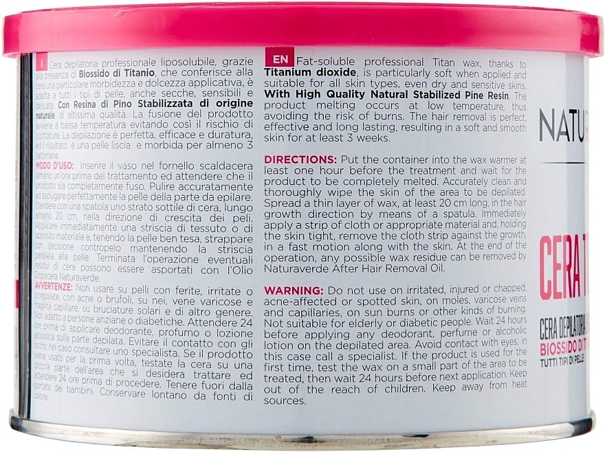 Depilatory Wax - Naturaverde Pro Titanium Fat-Soluble Depilatory Wax — photo N3