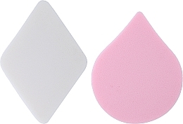 Fragrances, Perfumes, Cosmetics Makeup Sponge, 2 pcs. 38457, white+pink - Top Choice