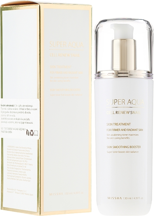 Repair Face Emultion - Missha Super Aqua Cell Renew Snail For Firmer And Radiant Skin — photo N2