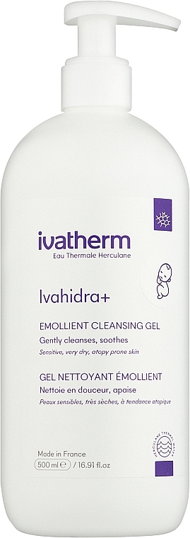 Cleansing Gel for Sensitive, Dry & Atopic Skin - Ivatherm Ivahidra+ Hydrating Cleansing Gel — photo N1