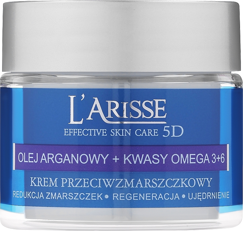 Argan Oil and Omega 3+6 Anti-Wrinkle Cream - Ava Laboratorium L'Arisse 5D Anti-Wrinkle Cream Agran Oil & Omega 3+6 — photo N2