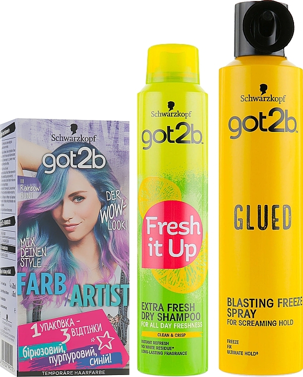 Set "Crazy" - Got2b Crazy (dry/shmp/200ml + hair/spray/300ml + hair/dye/90ml) — photo N4