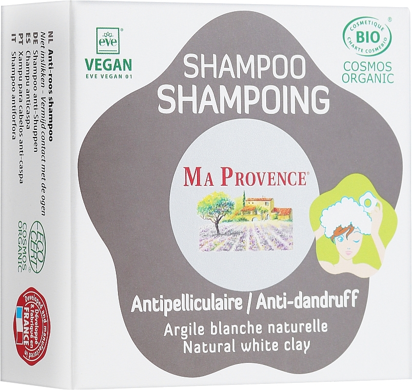 Anti-Dandruff Bio Shampoo Bar 'White Clay' - Ma Provence Shampoo (in box) — photo N2