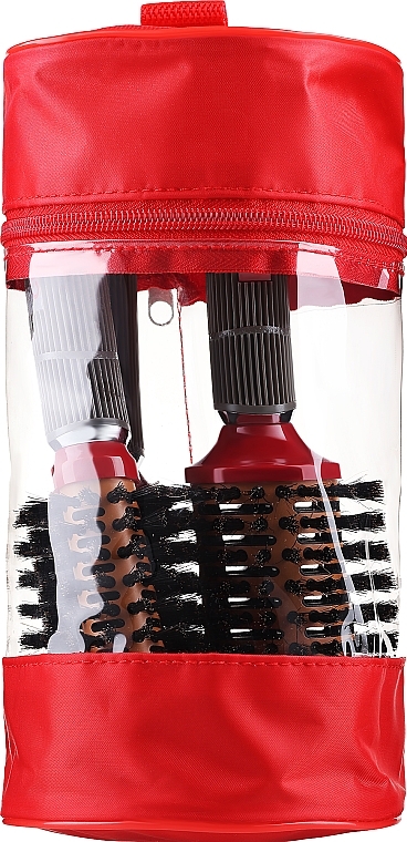 Ceramic Hair Brushes in Case, 3 pcs, red case - CHI — photo N2