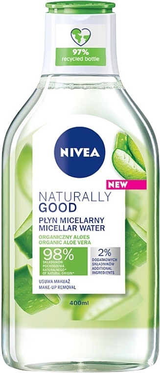 Micellar Water - Nivea Naturally Good Micellar Water Organic Aloe Vera — photo N1