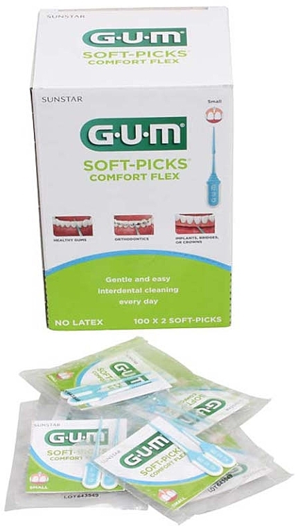 Interdental Brush, green, 200 pcs - G.U.M Soft-Picks Comfort Flex — photo N2