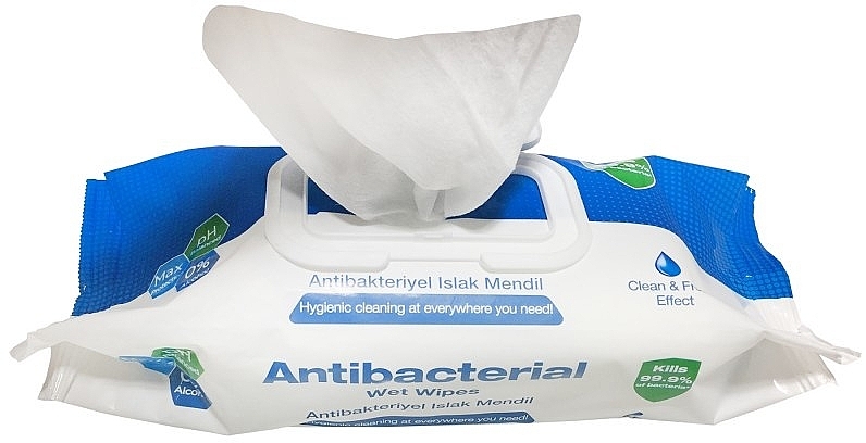 Antibacterial Wet Wipes, 100 pcs - Aksan Deep Fresh Antibacterial Wet Wipes — photo N2