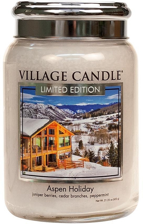 Scented Candle in Jar - Village Candle Aspen Holiday Glass Jar — photo N1