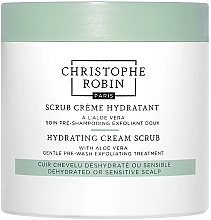 Fragrances, Perfumes, Cosmetics Moisturizing Scalp Cream Scrub with Aloe Vera - Christophe Robin Hydrating Cream Scrub wtih Aloe Vera