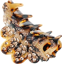 Fragrances, Perfumes, Cosmetics Claw Clip "Leopard with Crystals", 1009, beige-brown - Elite