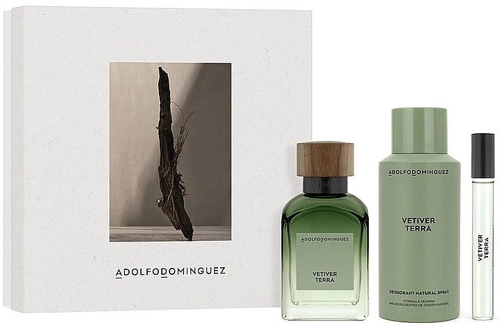 Adolfo Dominguez Vetiver Terra - Set (edp/120ml+edp/mini/10ml+spray/150ml) — photo N1