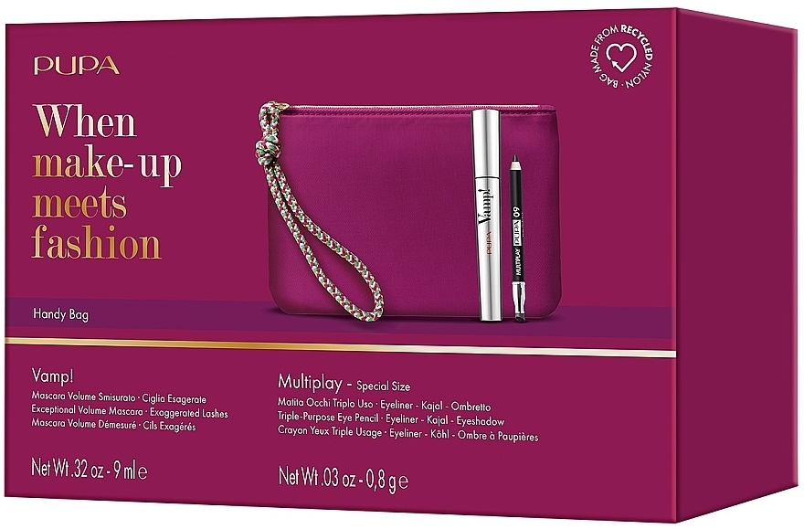Pupa Vamp! Exceptional Volume & Mini Multiplay (mascara/9ml + pencil/0.8g+ bag) - Bundle — photo N1
