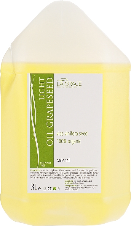 Light Grape Seed Massage Oil - La Grace Grapeseed Oil Light — photo N2