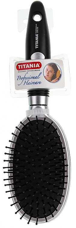 10 Row Massage Hair Brush with Rubber Handle, medium - Titania — photo N5