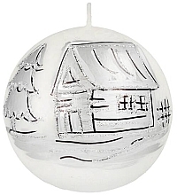 Fragrances, Perfumes, Cosmetics New Year's White Ball Decorative Candle, 10cm - Artman Christmas Frozen White