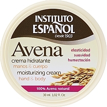 Fragrances, Perfumes, Cosmetics Moisturizing Hand and Body Cream - Instituto Espanol Avena Moisturizing Cream Hand And Body