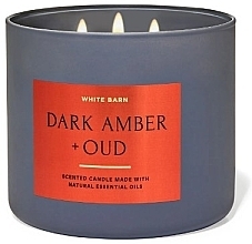 Fragrances, Perfumes, Cosmetics 3-Wick Scented Candle - Bath and Body Works White Barn Dark Amber + Oud Scented Candle