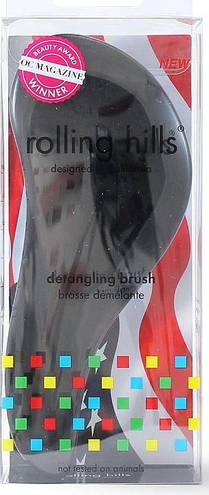 Hair Brush, black - Rolling Hills Detangling Brush Travel Size Sky Black — photo N1