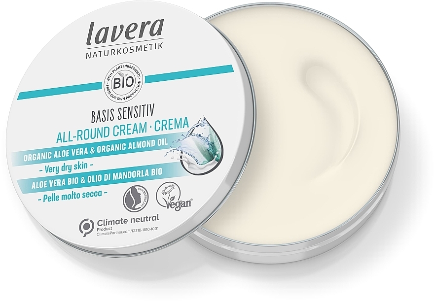 Cream - Lavera Basis Sensitiv All-Round Cream Aloe Vera & Almond Oil — photo N3