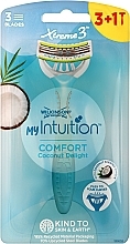 Fragrances, Perfumes, Cosmetics Disposable Razor, 4 pcs - Wilkinson Sword Xtreme 3 My Intuition Comfort Coconut Delight