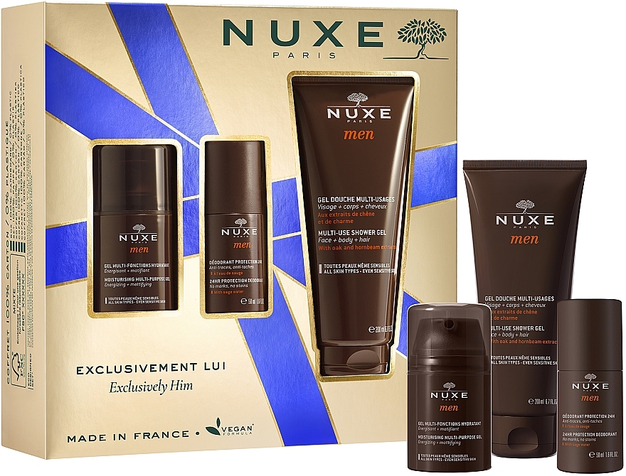 Bundle - Nuxe Men Exclusively Him (sh/gel/200ml + f/gel/50ml + deo/50ml) — photo N2