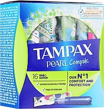 Tampons with Applicator, 16 pcs - Tampax Compak Pearl Super — photo N3