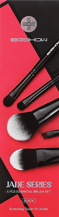 Makeup Brush Set, 5 pcs - Eigshow Jade Series Essential Brush Set Black — photo N2