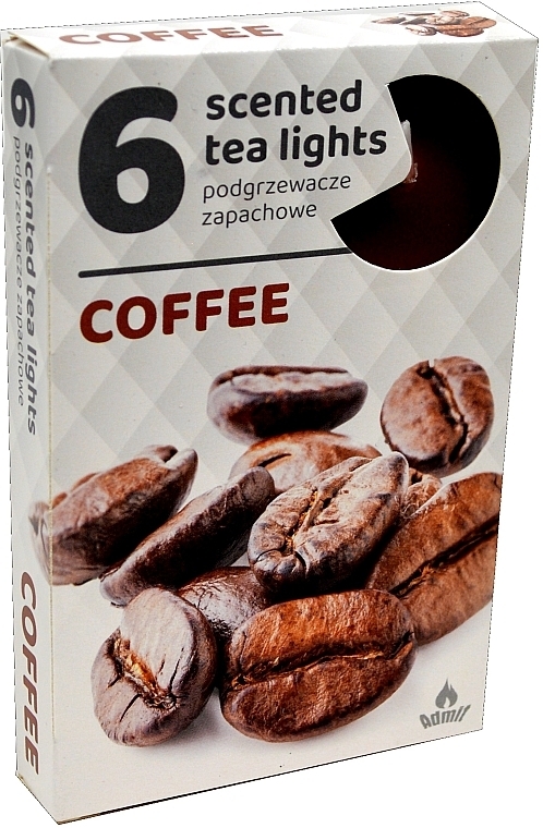 Coffee Tealights, 6 pcs - Admit Scented Tea Light Coffee — photo N1