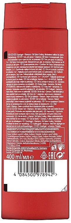 Shampoo-Shower Gel 3in1 "Cooling" - Old Spice Hair&Body&Face Cooling — photo N2