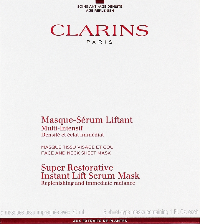 Restoring and Lifting Sheet Mask for Face and Neck - Clarins Restorative Instant Lift Serum Mask — photo N1