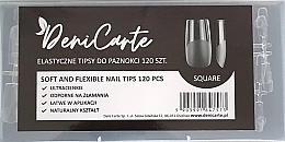 Fragrances, Perfumes, Cosmetics Flexible Transparent Nail Tips 'Square', 120 pcs. - Deni Carte Square