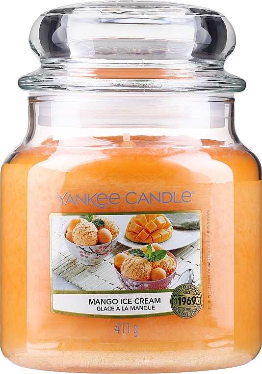 Scented Candle in Jar - Yankee Candle Mango Ice Cream Candle — photo N4