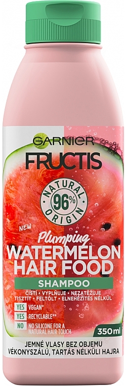 Shampoo - Garnier Fructis Hair Food Plumping Watermelon Shampoo — photo N1