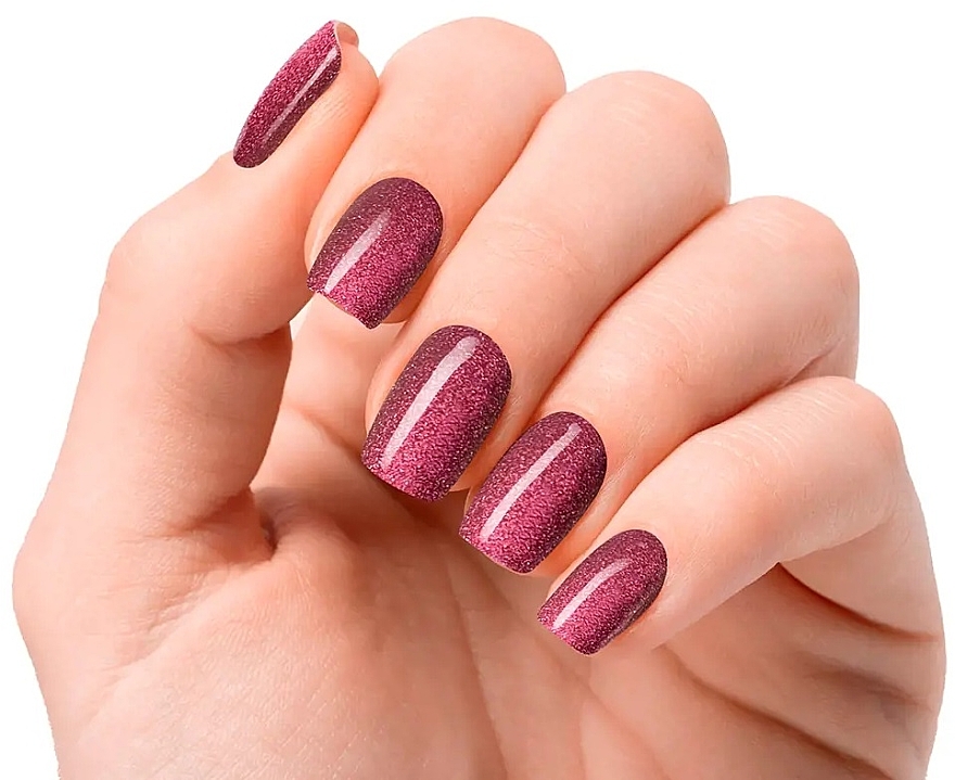 Gel Nail Sticker Set - New Premium Glam Ruby Claret Glitter — photo N3