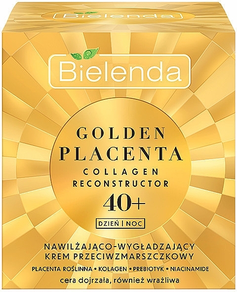 Moisturizing & Smoothing Anti-Wrinkle Cream 40+ - Bielenda Golden Placenta Collagen Reconstructor — photo N2