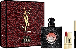 Fragrances, Perfumes, Cosmetics Yves Saint Laurent Black Opium - Set (edp/50ml + mni/lipstick/1.3g + mini/eye/pencil/0.8g)