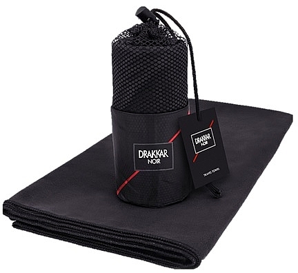 GIFT! Black Towel + Case - Guy Laroche Drakkar Noir Gym Towel — photo N2