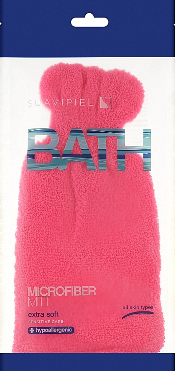 Bathing Glove, neon pink - Suavipiel Bath Micro Fiber Mitt Extra Soft — photo N1