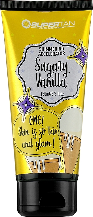 Tanning Cream with Gold Particles - SuperTan Shimmering Accelerator Sugary Vanilla — photo N1