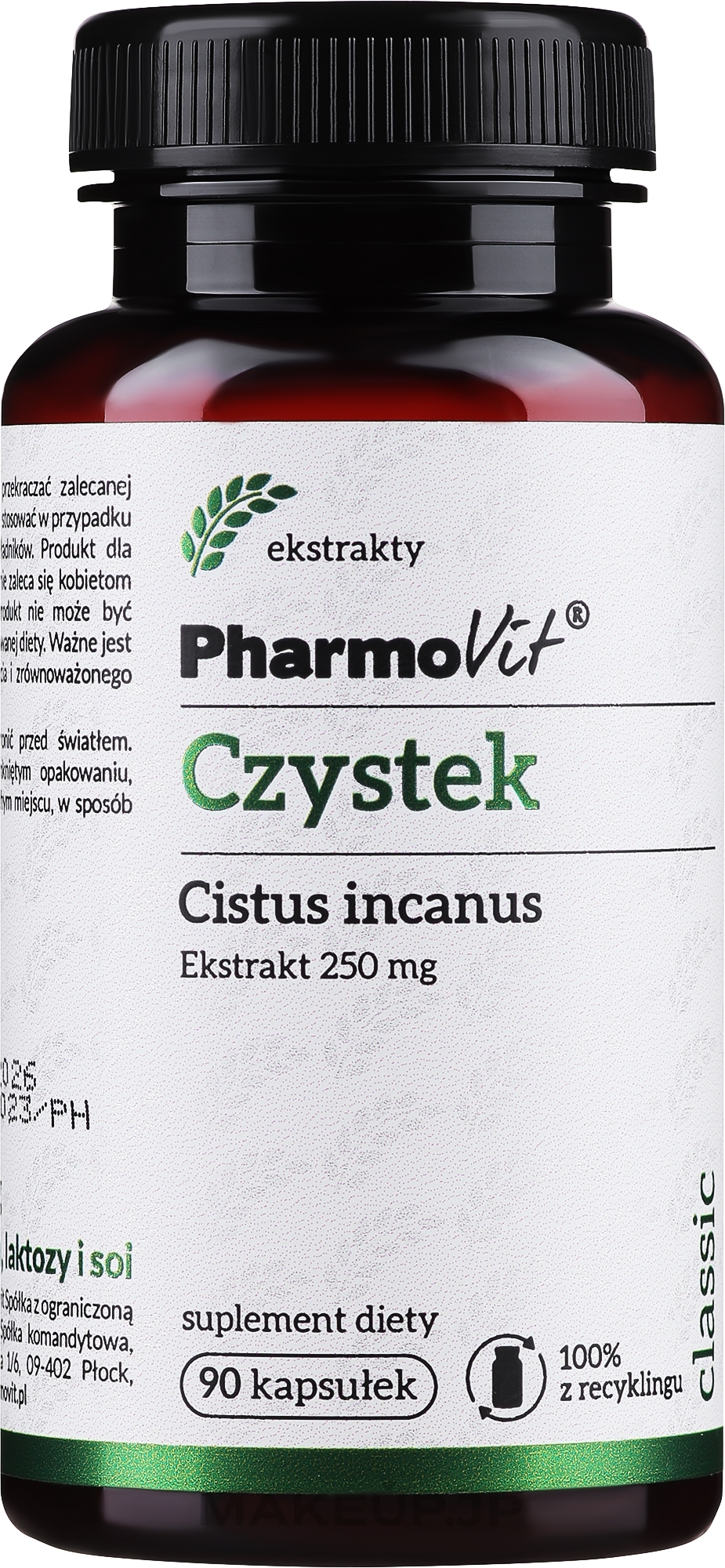 Dietary Supplement 'Cistus', 250 mg - Pharmovit — photo 90 szt.