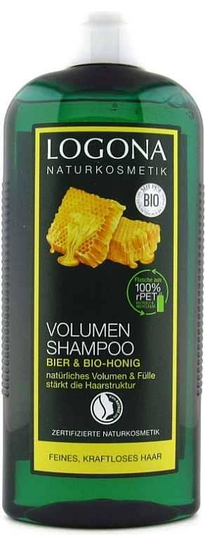 Volume Shampoo - Logona Hair Care Volume Shampoo Honey Beer — photo N3