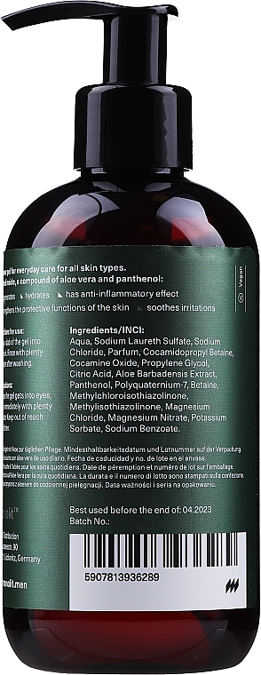 Aloe Vera Shower Gel with Dispenser - Monolit Skincare For Men Shower Gel With Aloe Vera Extract — photo N2