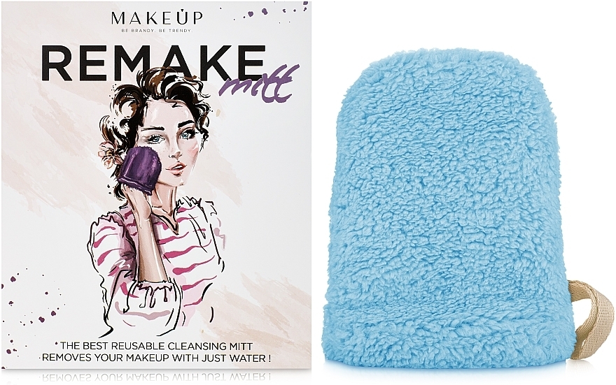 Makeup Remover Glove, turquoise "ReMake" - MAKEUP — photo N1