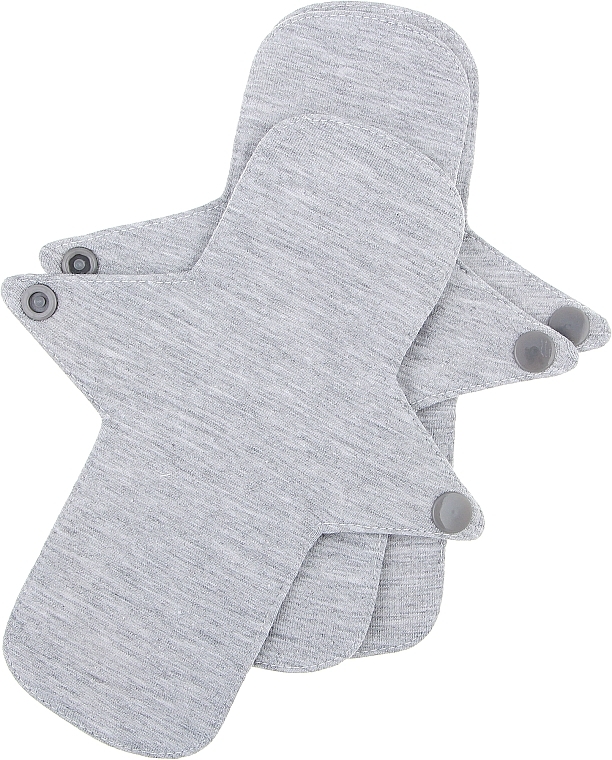 Reusable Daily Liner 'Normal', 3 pcs, grey - Ecotim For Girls — photo N6